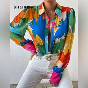 Colorful Floral Women's Top (xL)